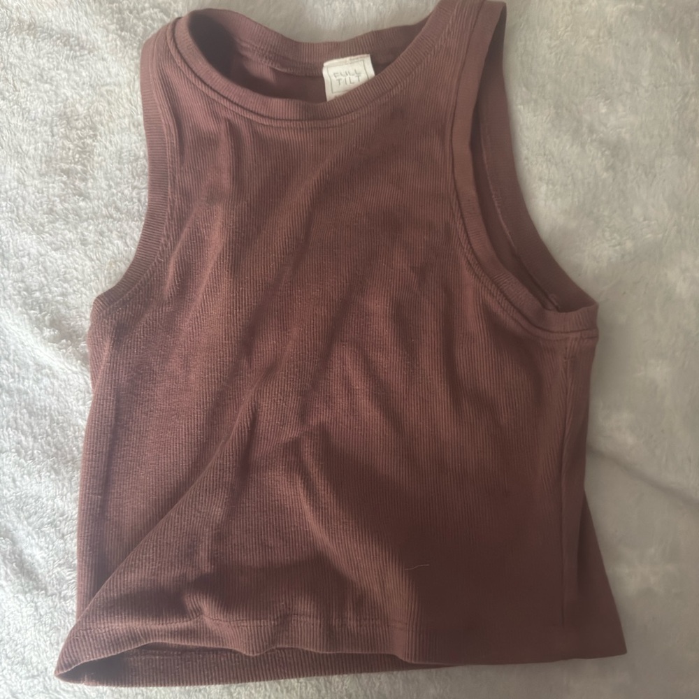 Women's Sleeveless Brown Top